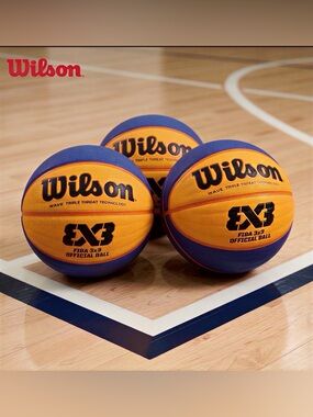 Wilson Official Game Ball FIBA 3x3 Basketball Wave Technology - 3 PACK